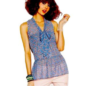 Eyeshadow Bicycle Pattern Blouse